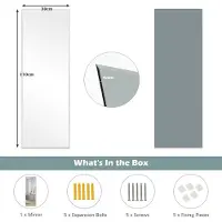 Costway SureDeal - Wandspiegel - Rechthoekige Frameloze Spiegel - 110x38 cm - Zilverkleurig
