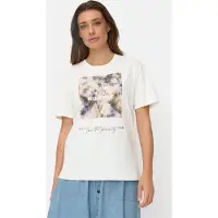 Camel active Bedrukt T-shirt van 100% katoen - Maat womenswear-S - Melkwit