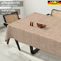 ANRO Tafelkleed Effen linnenlook Meerkleurig 280x140cm Met sierband Afwasbaar Waterafstotend