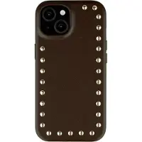 Selencia Studs Backcover met MagSafe voor de Apple iPhone 15 - Cacao Crush