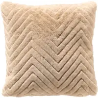 Dutch decor NEIL - kussenhoes 45x45 cm - bontlook - zigzagpatroon - Summer Sand - beige - met rits - zonder binnenkussen