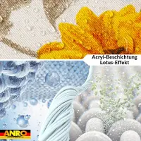 ANRO Tafelkleed Zonnebloemen Meerkleurig Ovaal 240x140cm Met sierband Afwasbaar Waterafstotend