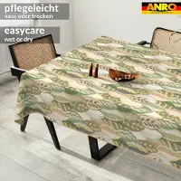 ANRO Tafelkleed Griekse ornamenten Beige 240x140cm Met sierband Afwasbaar Waterafstotend
