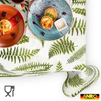 ANRO Tafelkleed Beige damast Groen 140x100cm Rechte rand Afwasbaar Waterafstotend Binnen & Buiten