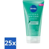 Nivea 25 x - Gezichtsscrub - DERMA Huidzuiver - Voor onzuivere huid - Met Salicylzuur (AHA) & Niacinamide - Tegen Acne & Mee-eters - 150 ml - Acne - Puistjes - Mee-eters - Onzuivere Huid - Vette Huid