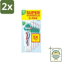 Aquafresh Tandpasta Coolmint - Fris en Beschermend - Voordeelverpakking - 5 tubes - Voordeelverpakking - 2 stuks - Frisse adem - Gaatjes bescherming