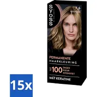 Syoss 15 x - Coloration 7-6 Middenblond - Haarverf - Grijsdekking - Vermindert Haarbreuk - Haarverf - Permanente Haarkleuring - Grijsdekking - Keratine - Haarverf Met Keratine