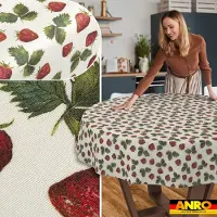 ANRO Tafelkleed Ornamentele bloemen Meerkleurig Rond Ø140cm Rechte rand Afwasbaar Waterafstotend