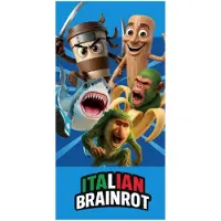 Italian Brainrot - Strandlaken - Handdoek - Sneldrogend - 70x140cm.