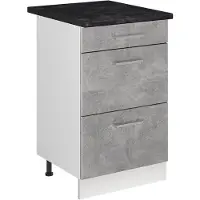 Vicco Keukenonderkast R-Line, Beton/Wit, 50 cm antraciet werkblad