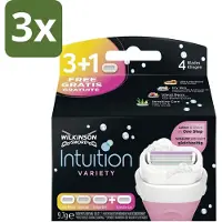 Wilkinson Sword - Navulmesjes - Intuition 2-in-1 Variety - Diverse Gevoelige Huidtypes - 4 mesjes - Bulkverpakking - 3 stuks