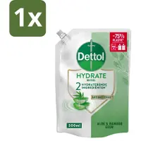 Dettol 1 x - Handzeep Navulling - Hydrate - Aloë Vera & Bamboe - 500 ml - Handzeep Navulling - Handen Reinigen - Antibacterieel - Hygiëne - Handen Verzorgen