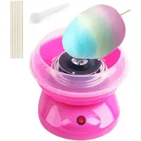 Snq Draagbare Suikerspinnenmachine – Met Suikerlepel en 10 Stokjes – Voor Feestjes en Kinderfeestjes – Roze