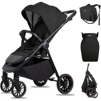 BabyLux Buggy Kinderwagen ROMBO Reisbuggy met Ligfunctie, Kleur: Onyx