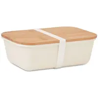 Midocean Lunchbox van PP kunststof met bamboe deksel. Beige 1500ML