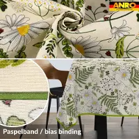 ANRO Tafelkleed Kamille Groen 240x140cm Met sierband Afwasbaar Waterafstotend Binnen & Buiten