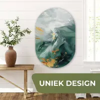 MuchoWow Muurovaal 60x90 cm - Ovale wanddecoratie Groen - Modern - Marmer - Abstract - Ovalen schilderij - Muurdecoratie woonkamer - Kamer decoratie - Schilderijen - Wandcirkel