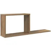 vidaXL Zwevende schappen Artisanaal eiken 80 x 15 x 30 cm Bewerkt hout