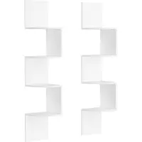 Songmics Hoekplank - Wandplank met 4 lagen - Zwevende plank voor boeken