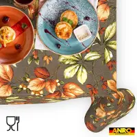 ANRO Tafelkleed Herfstbladeren Bruin 140x120cm Rechte rand Afwasbaar Waterafstotend Binnen & Buiten