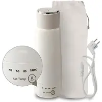 DNA Kleine Waterkoker - Elektrische Reiswaterkoker - Miniwaterkoker Draagbaar - Wit - 7cm x 7cm x 22cm