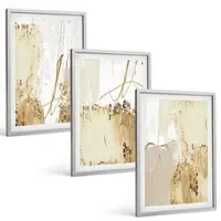 Tulup 4-Delige Schilderij Set - Abstracte patronen in beige en witte tinten. - 40 x 60 cm - Decoratieve Schilderijen - Woonkamer - Interieur - Woonkamer Decoratie