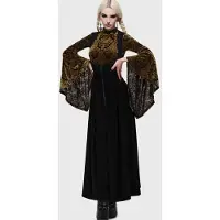 Killstar - Gothic Shirt met lange mouwen - What Darkness Returns - Vassago's Revenge Long Sleeve Top - XS tot XXL - voor Vrouwen - zwart-goudkleurig - Maat M