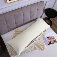 Famanu – Microvezel kussensloop 50 x 150 cm, zachte en comfortabele lange kussensloop met envelopsluiting, beige