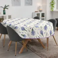 ANRO Tafelkleed Lavendel Paars Ovaal 220x140cm Met sierband Afwasbaar Waterafstotend Binnen & Buiten