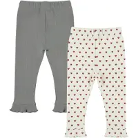 Dirkje Meisjes 2 Pack Legging - Mid gray melee