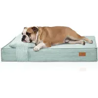 Knuffelwuff orthopedisch hondenbed Soleya van corduroy met handgeweven karakter met afzonderlijk comfortkussen 80x60cm Petroleum