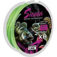 Mistrall Sicata X8 Gevlochten Lijn 0,142mm 150m Groen Fluo