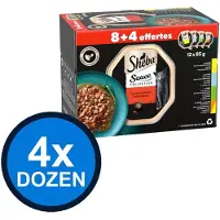 Sheba 4x - Sauce Collection Alu Saus Traiteur Sel Multipack (12x85g) - Kattenvoer Natvoer - 1.02 kg