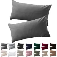 Famanu – Kussenhoezen set van 2 van 100% microvezel, 40 x 60 cm, antraciet grijs, hypoallergeen en onderhoudsvriendelijk