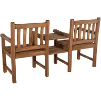 CLP Lior Tuinbank met Tafel - 2-in-1 Ombouwbaar - Massief Teakhout - teak