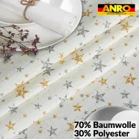 ANRO Tafelkleed Kerststerren Meerkleurig Ovaal 260x140cm Rechte rand Afwasbaar Waterafstotend