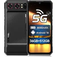 Oukitel WP68 Air Rugged Smartphone 5G - 6,88" 120Hz - 36GB RAM - 512GB ROM - 8000 mAh 45W - Gemini AI - Android 16 - NFC GPS - Zwart