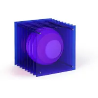 Bang Lớp Big Square Tafellamp Blue acrylic