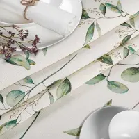 ANRO Tafelkleed Botanische bladeren Groen 140cm x 5m Rechte rand Afwasbaar Waterafstotend