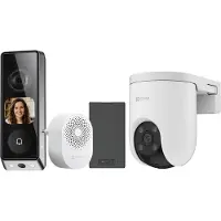 Ezviz H8c Pro 4K + EP8 Ultra - 360° Buitencamera en Slimme Videodeurbel - Persoons-, Voertuig- en Pakketdetectie - Voordeelbundel - Wit