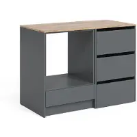 Vicco Ovenkast Viktor, Antraciet/Goudkleurig Eiken, 116.8 cm met 4 praktische lades