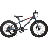 Happiq Kinder Mountainbike 61 cm – Voor Kinderen vanaf 5 Jaar – 7 Versnellingen – Dubbele Schijfremmen – Fat Tire Kinderfiets – Blauw