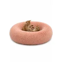 Lionto Knuffelbed kat, donutvormig & extra zacht Ø70 cm roze