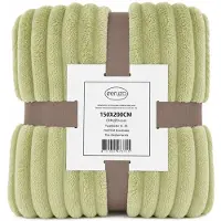 Ceruzo Fleece Deken 150x200 cm - Zacht Pistache Groen - Zachte Plaid -Woondeken