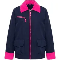 LAURASØN - Dames - Katoenen jas corduroy kraag - Marine - Maat 44+