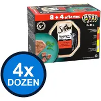 Sheba 4x - Classic Alu Paté Traiteur Sel Multipack (12x85g) - Kattenvoer Natvoer - 1.02 kg