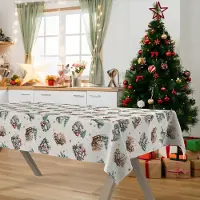 ANRO Tafelkleed Kerstman Groen 140x120cm Rechte rand Afwasbaar Waterafstotend Binnen & Buiten