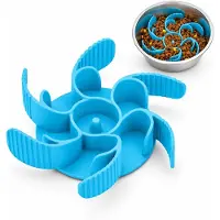 BOTC Anti Schrokbak Hond - Voerbak Hond - 11 cm - Slow Feeder - Blauw