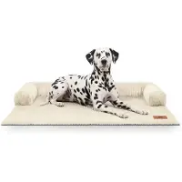 Knuffelwuff bankbeschermer Hudson van ribfluweel voor stijlvolle bescherming en een gezellig favoriet plekje op je bank XXL 120 x 95cm Beige