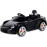 Sun baby Porsche Carrera GT Elektrische Kinderauto Accuvoertuig 12V - Afstandsbediening, MP3, Openende Deuren - Zwart